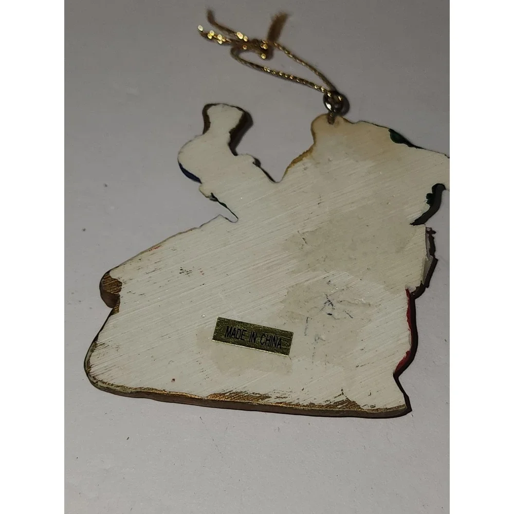 Vintage Christmas Tree‎ Ornament Teddy Bear in Sleigh